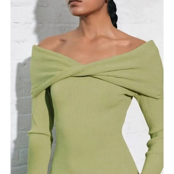 Mara Hoffman NEW FULL CIRCLE EMERY DRESS Size Small In Emery Green Longsleeved - Picture 4 of 13